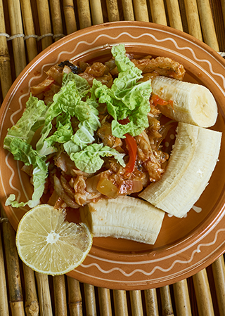 Green fig and saltfish